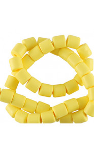 Polymer tube beads 6mm - Yellow